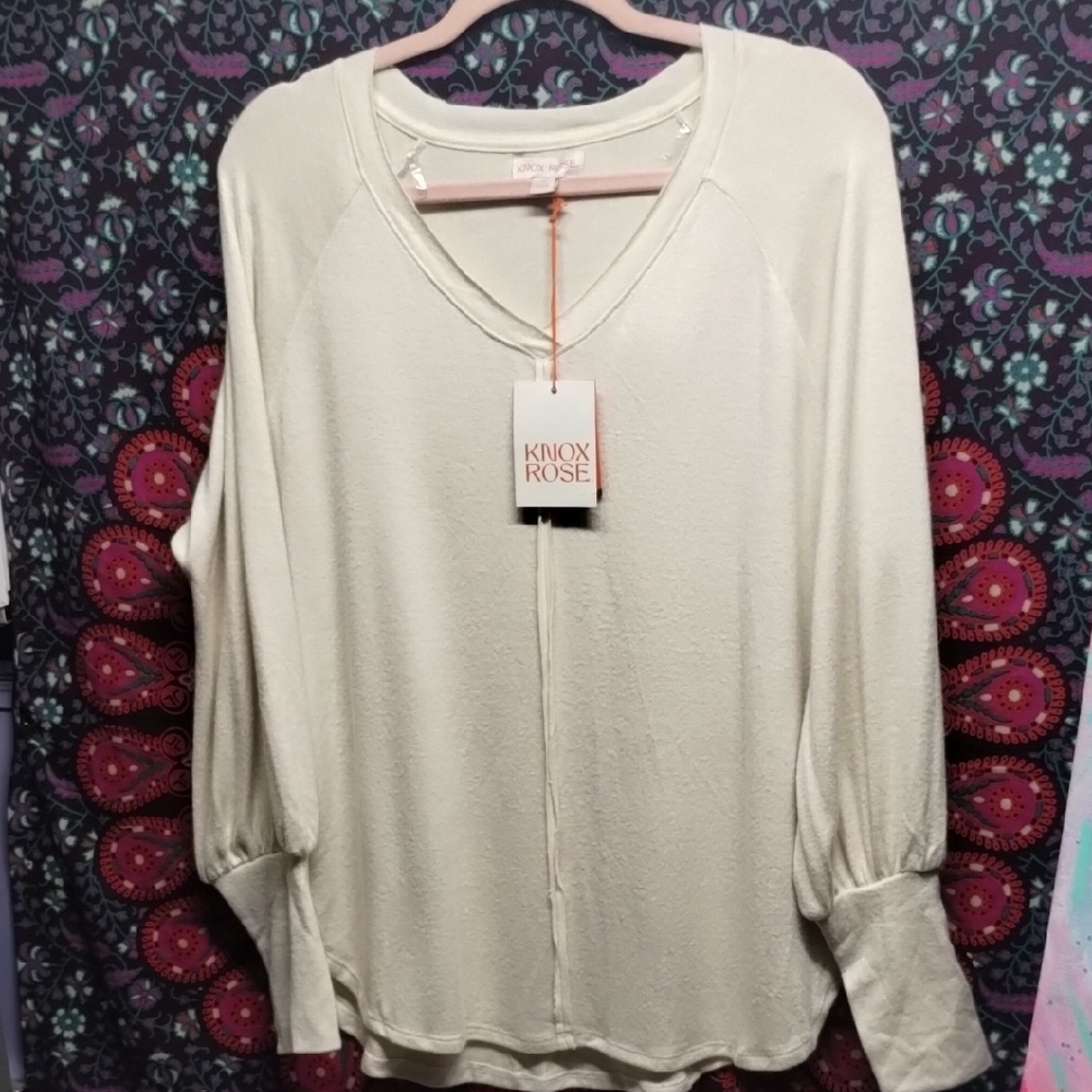 Knox Rose Cream V-Neck Sweater